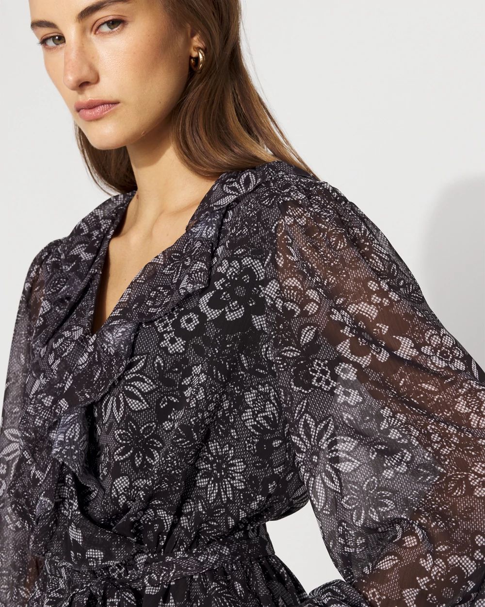Ruffle + Peplum Surplice Blouse | White House Black Market
